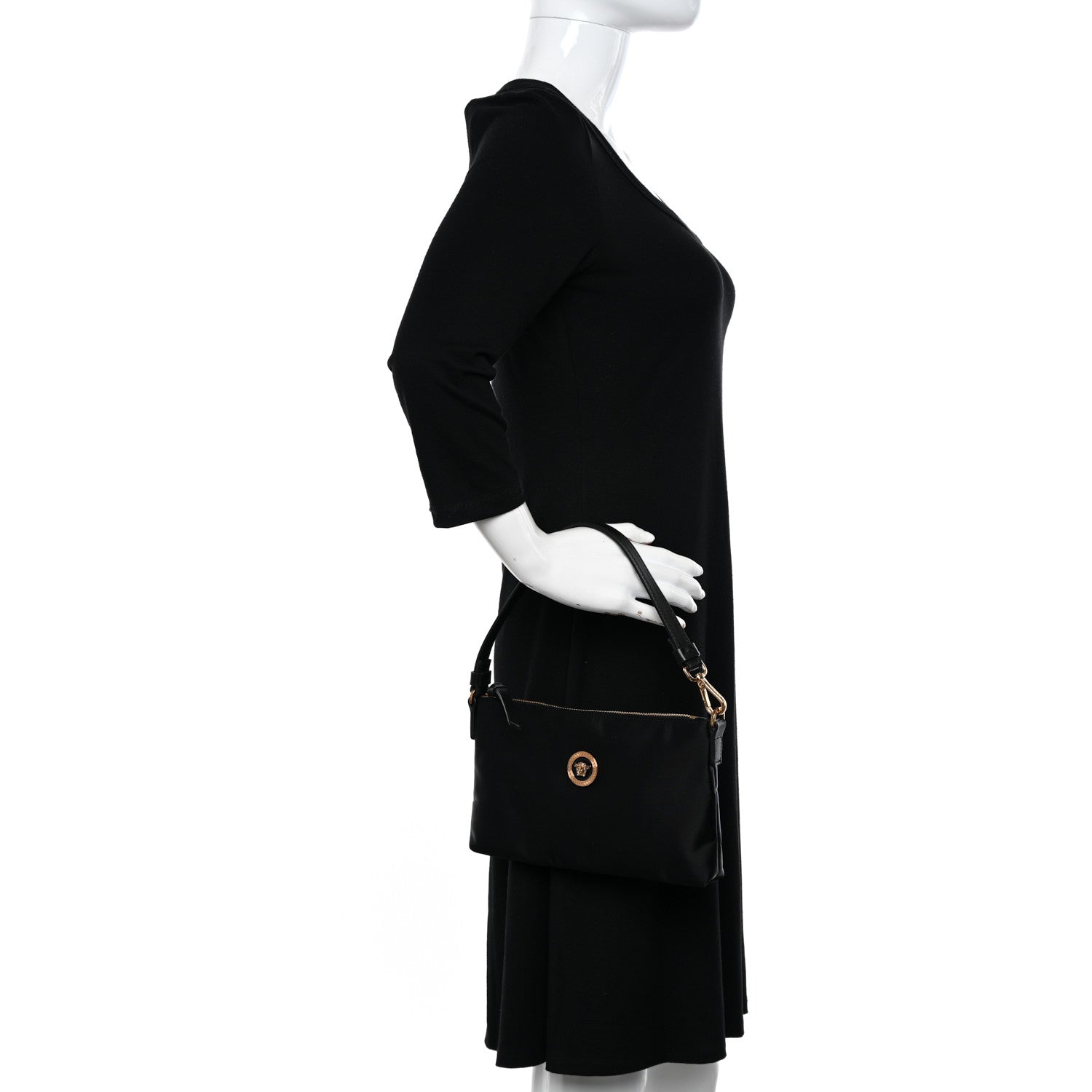 Versace Nylon Tribute Icon Flat Pouch Black 2 of 10
