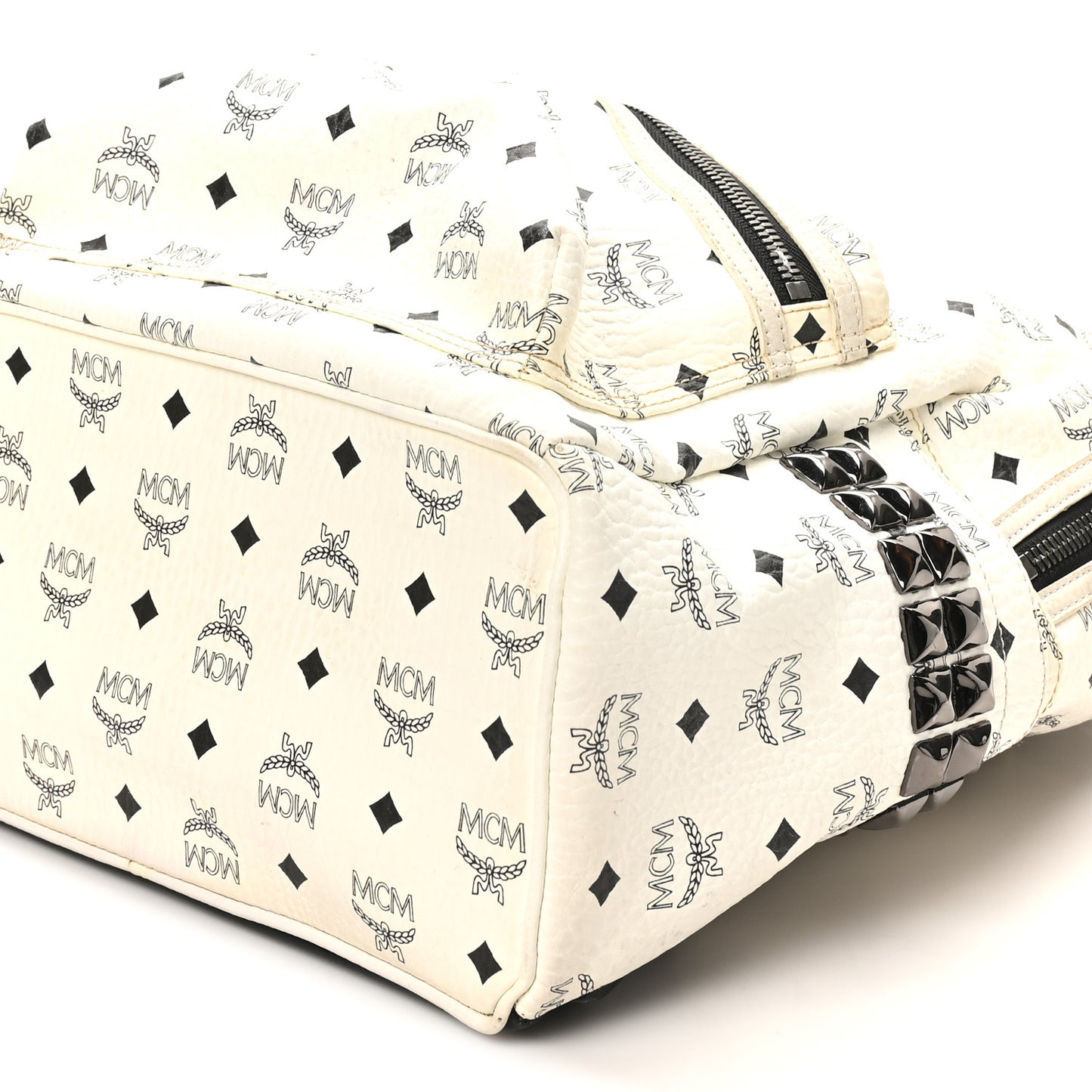 Visetos Medium Side Studs Stark Backpack White