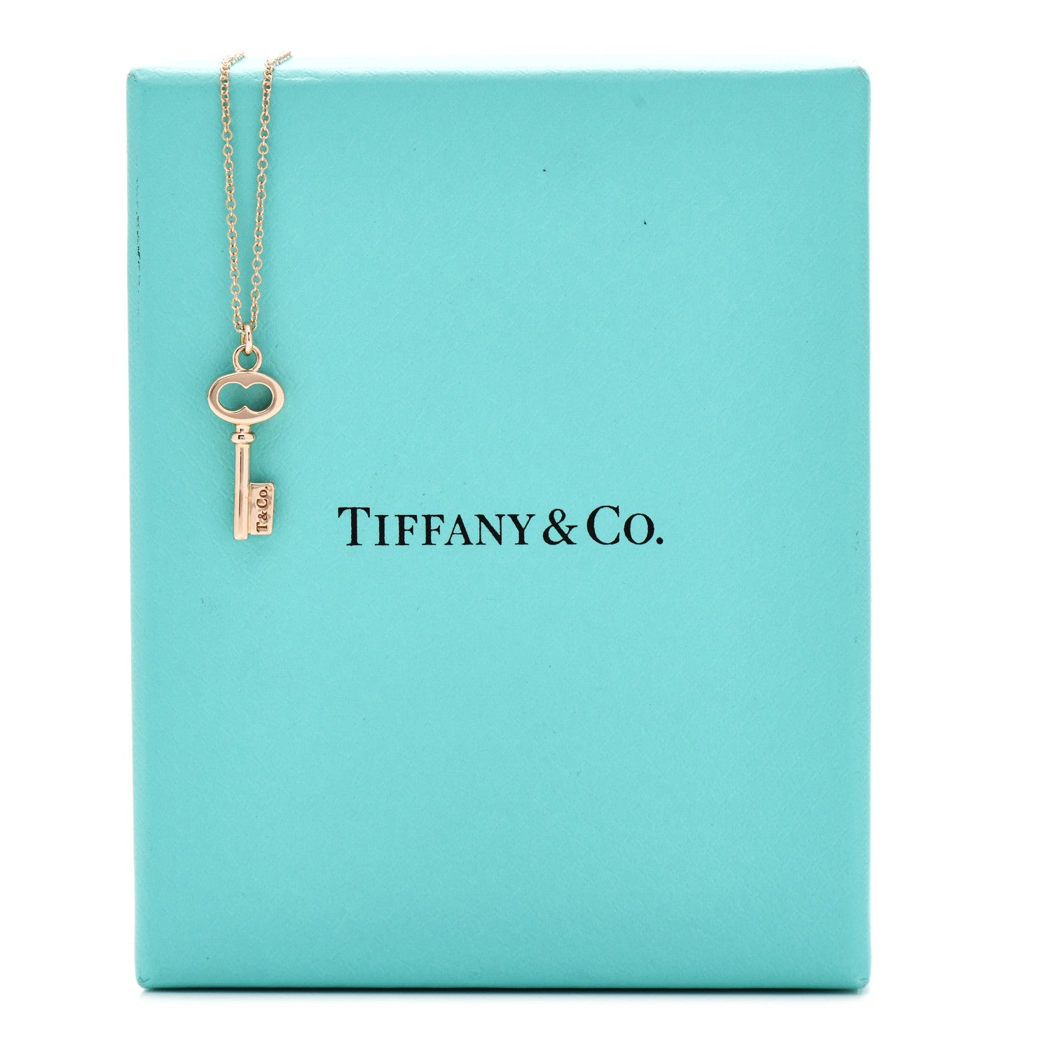 Tiffany 18K Rose Gold Mini Key Pendant Necklace 6 of 6
