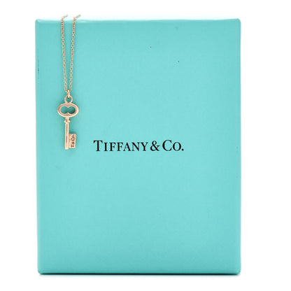 Tiffany 18K Rose Gold Mini Key Pendant Necklace 6 of 6