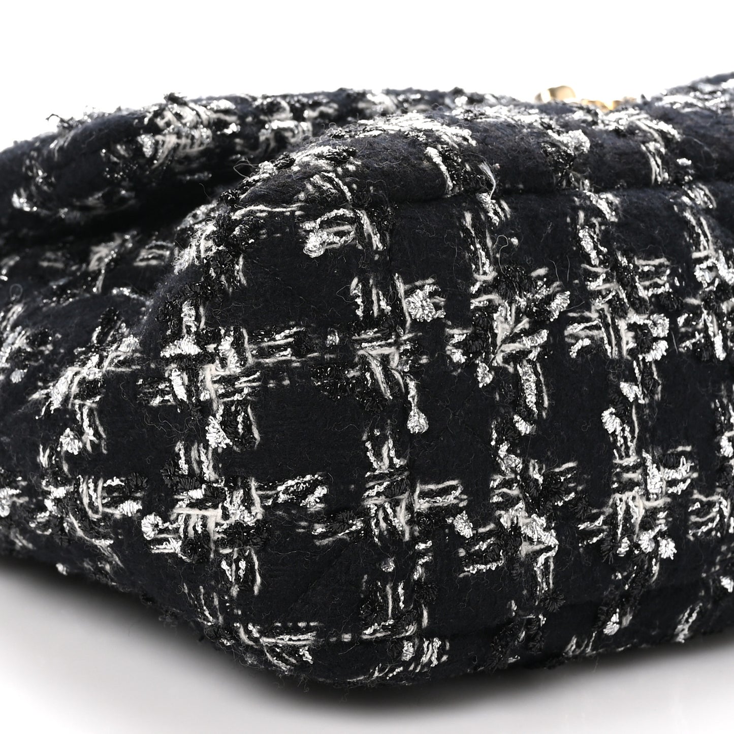 Tweed Quilted Large Chanel 19 Flap Black Silver Ecru