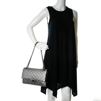 Chanel Metallic Aged Calfskin Quilted 2.55 Reissue 227 Dark Silver 2 of 8