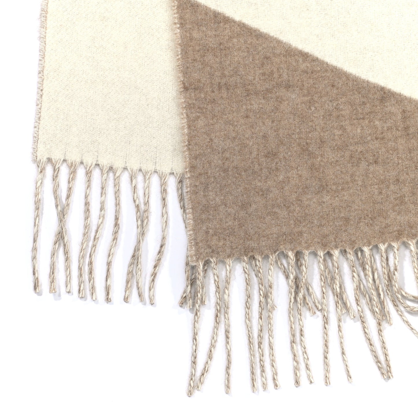 Cashmere Casaque Zig Zag Muffler Etoupe Ivory