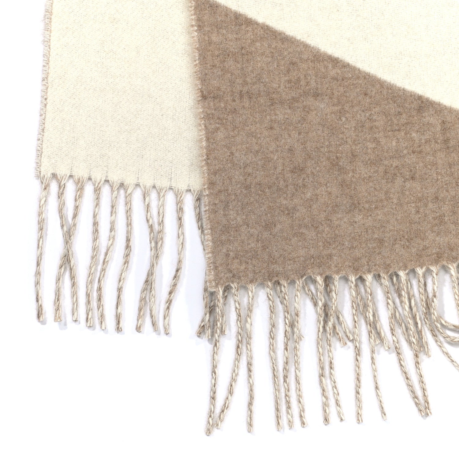Hermes Cashmere Casaque Zig Zag Muffler Etoupe Ivory 3 of 5
