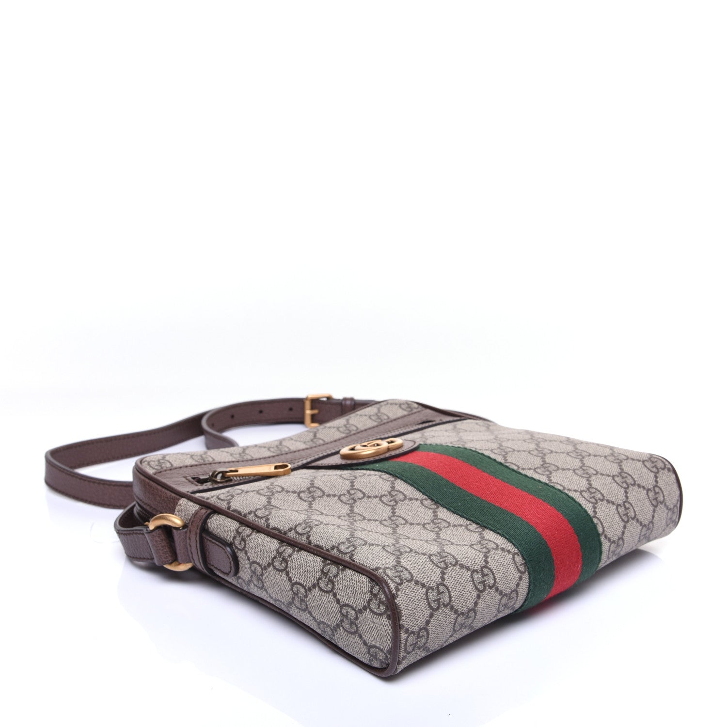 Gucci GG Supreme Monogram Web Small Ophidia Messenger Bag Brown 4 of 12