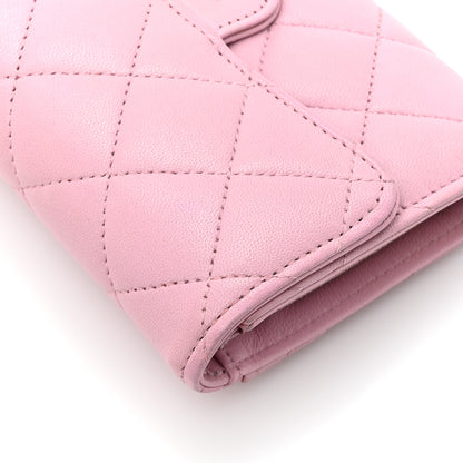 Chanel Lambskin Quilted Medium Flap Wallet Pink 12 of 15