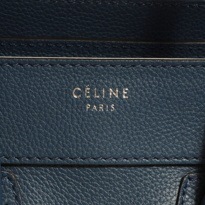 Celine Drummed Leather Micro Luggage Bag Orage 8 of 9