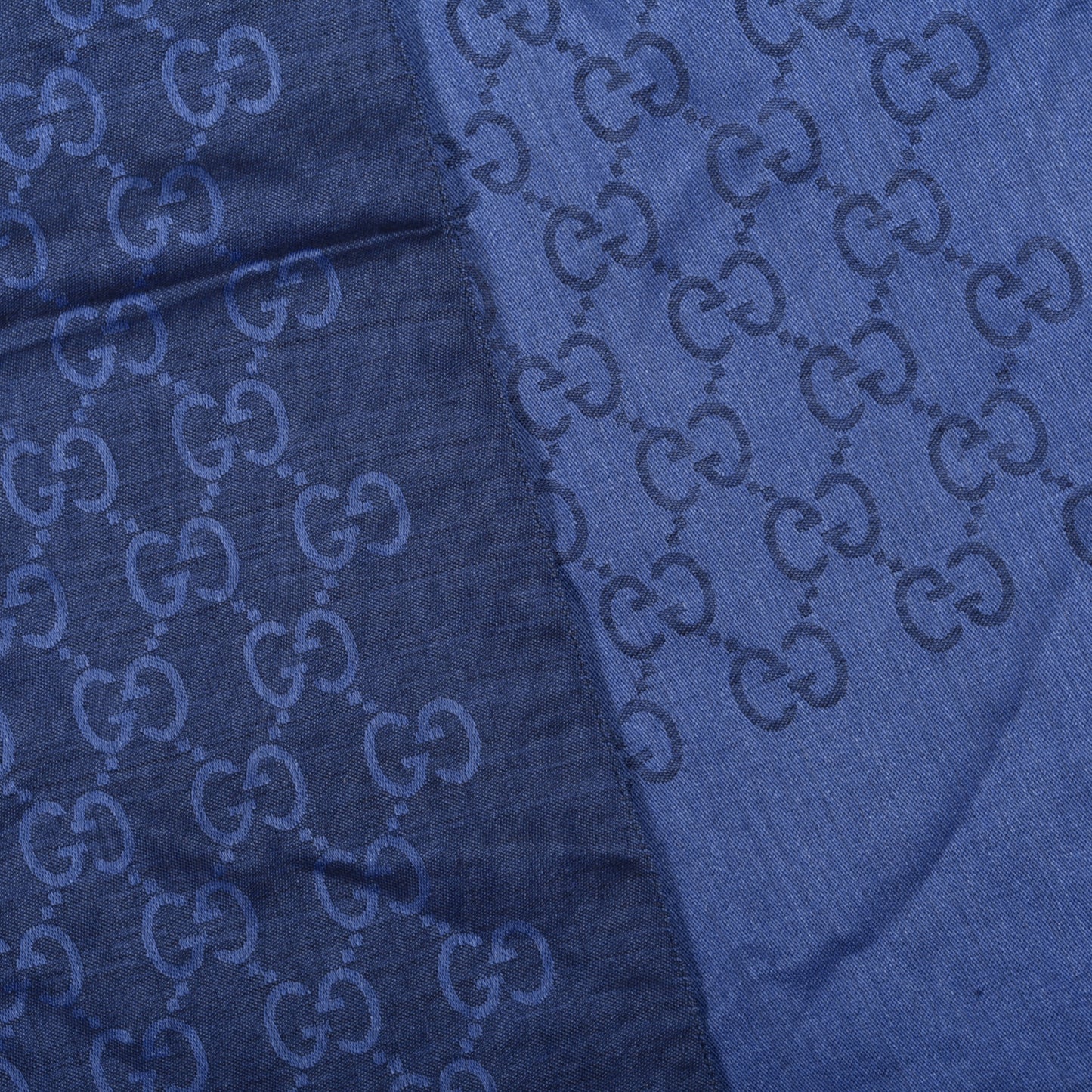 Wool Silk GG Monogram GGNat Scarf Blue