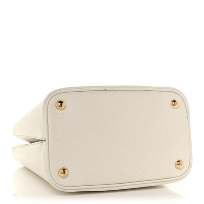 Prada Saffiano Cuir Medium Panier Bucket Bag Bianco Black 4 of 10