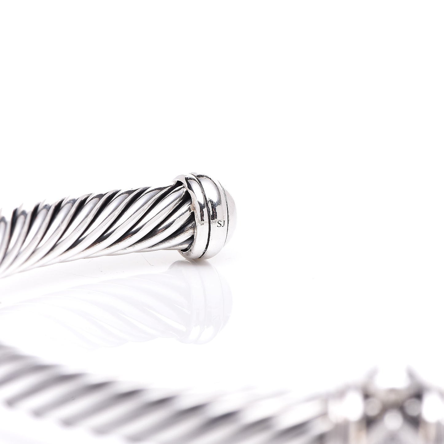 Sterling Silver Diamond 5mm Cable Renaissance Station Bracelet