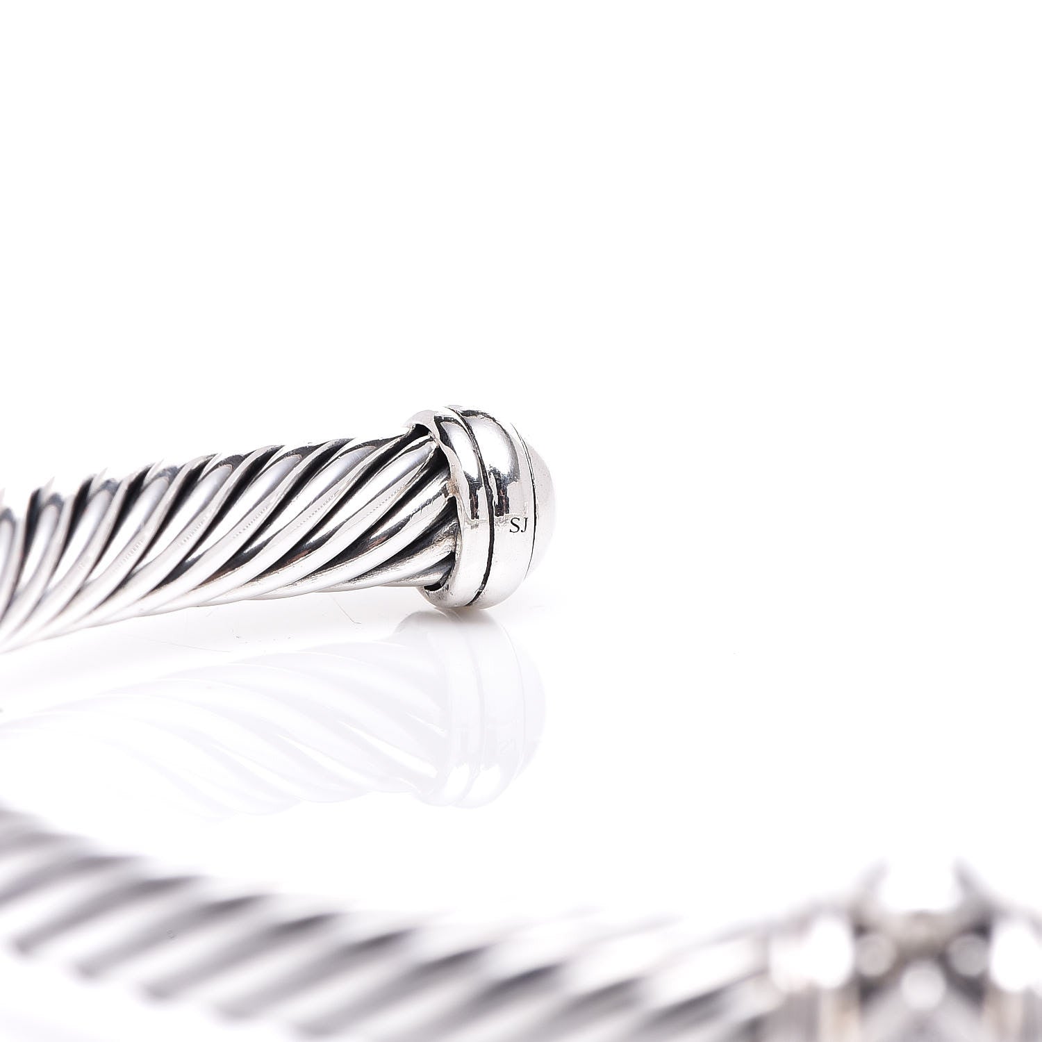 David Yurman Sterling Silver Diamond 5mm Cable Renaissance Station Bracelet 5 of 5