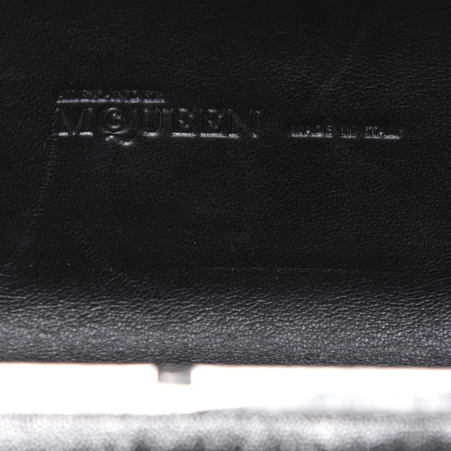 Metallic Suede Skull Box Clutch Black