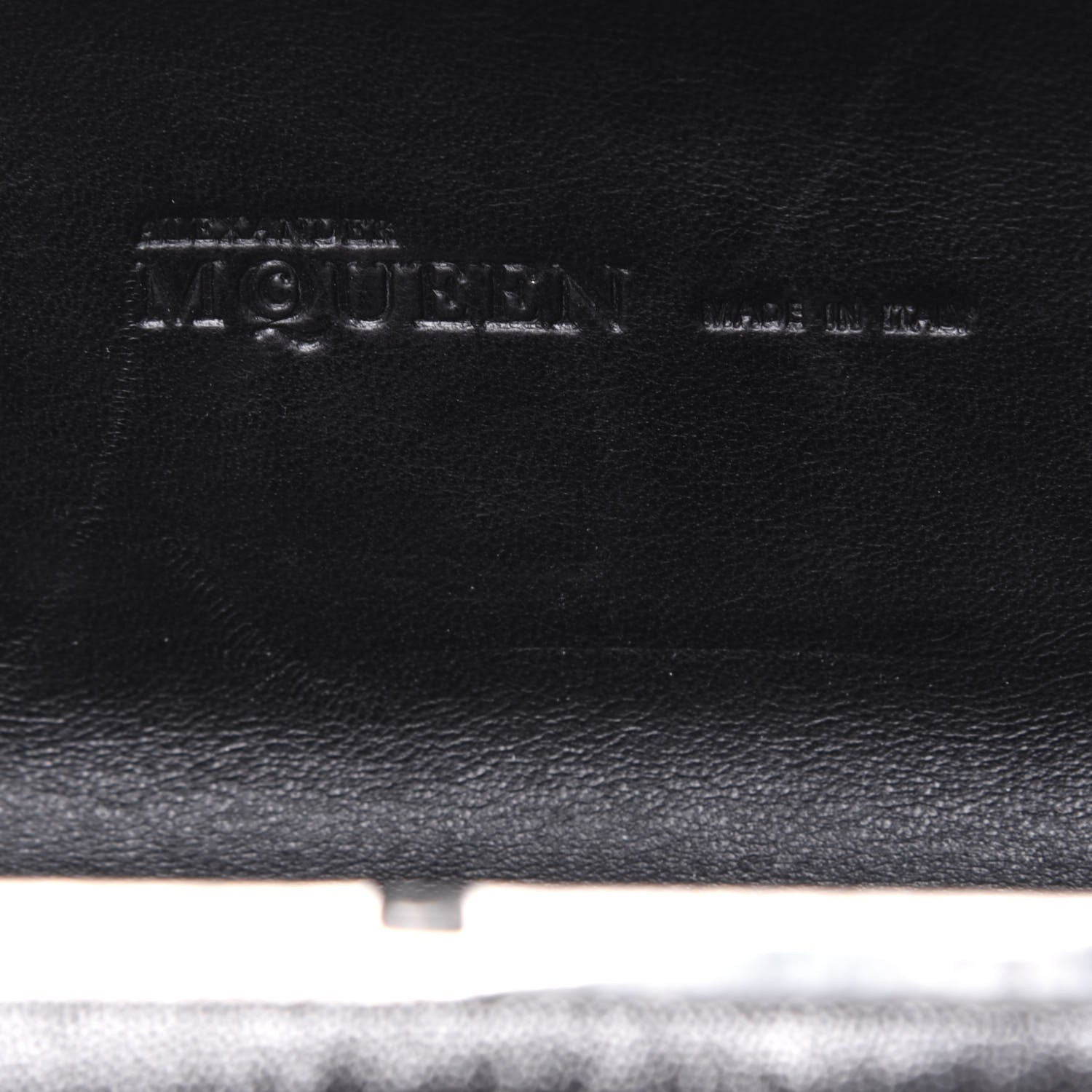 Alexander McQueen Metallic Suede Skull Box Clutch Black 6 of 16