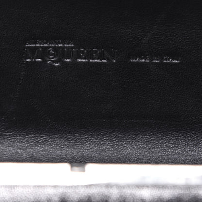 Alexander McQueen Metallic Suede Skull Box Clutch Black 6 of 16