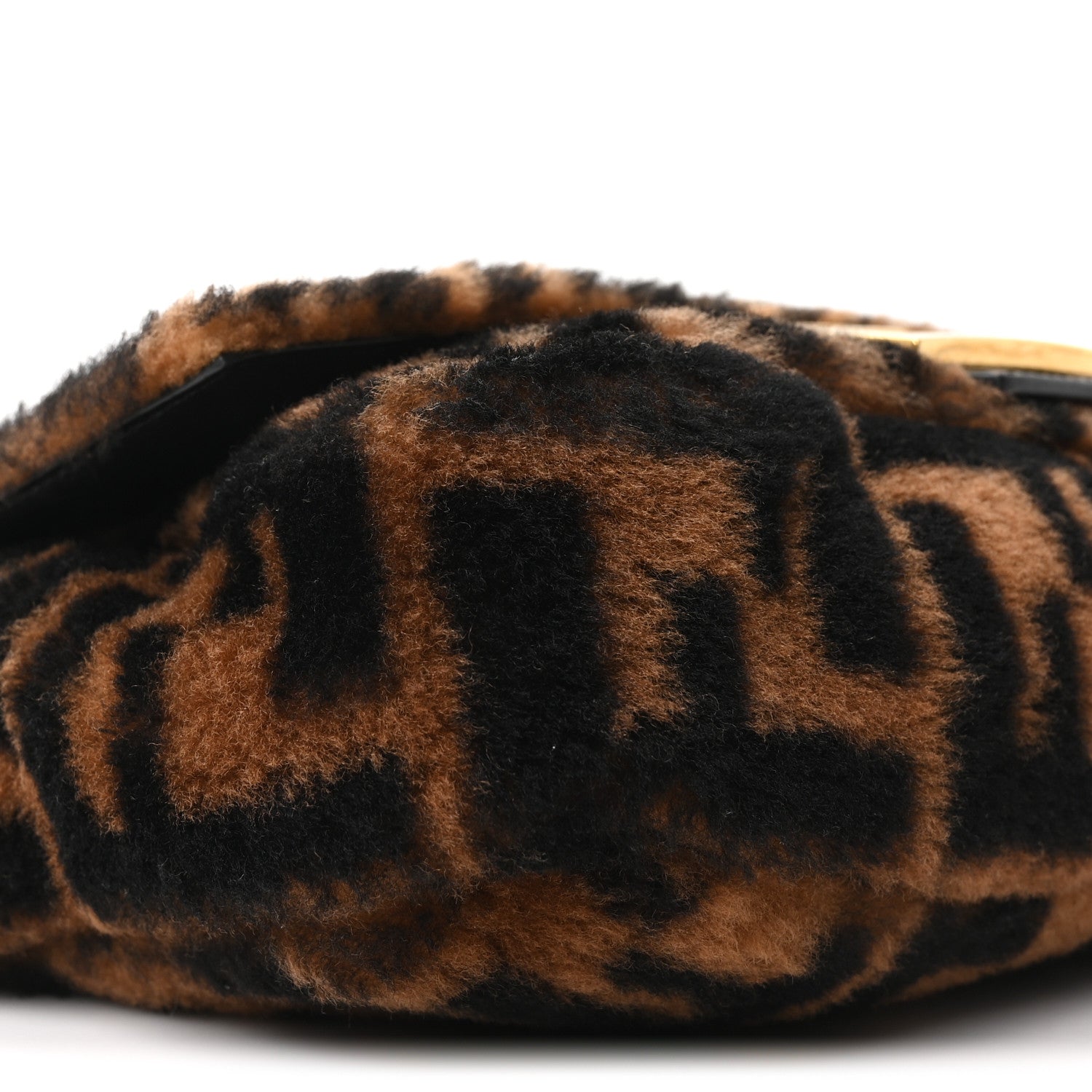 FENDI フェンディ 3WAY 裏地ズッカ キルティング ライナー ファー Fendi Shearling Vitello Dolce Macro FF 1974 Baguette Tobacco Black