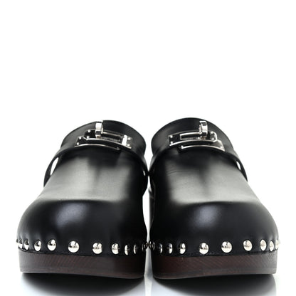Hermes Calfskin Carlotta Mules 38 Black 2 of 4