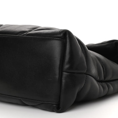 Saint Laurent Lambskin Quilted Medium Loulou Puffer Monogram Chain Satchel Black 6 of 11