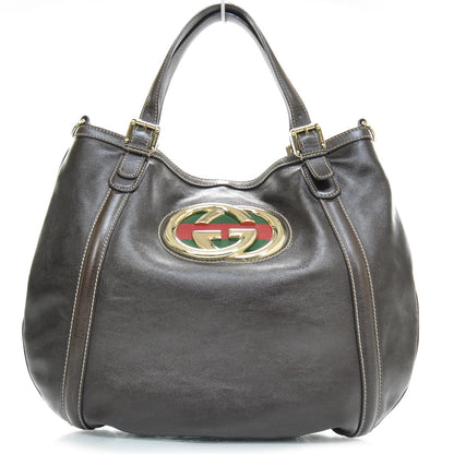 Gucci Leather Medium Britt Bag Dark Brown 1 of 11