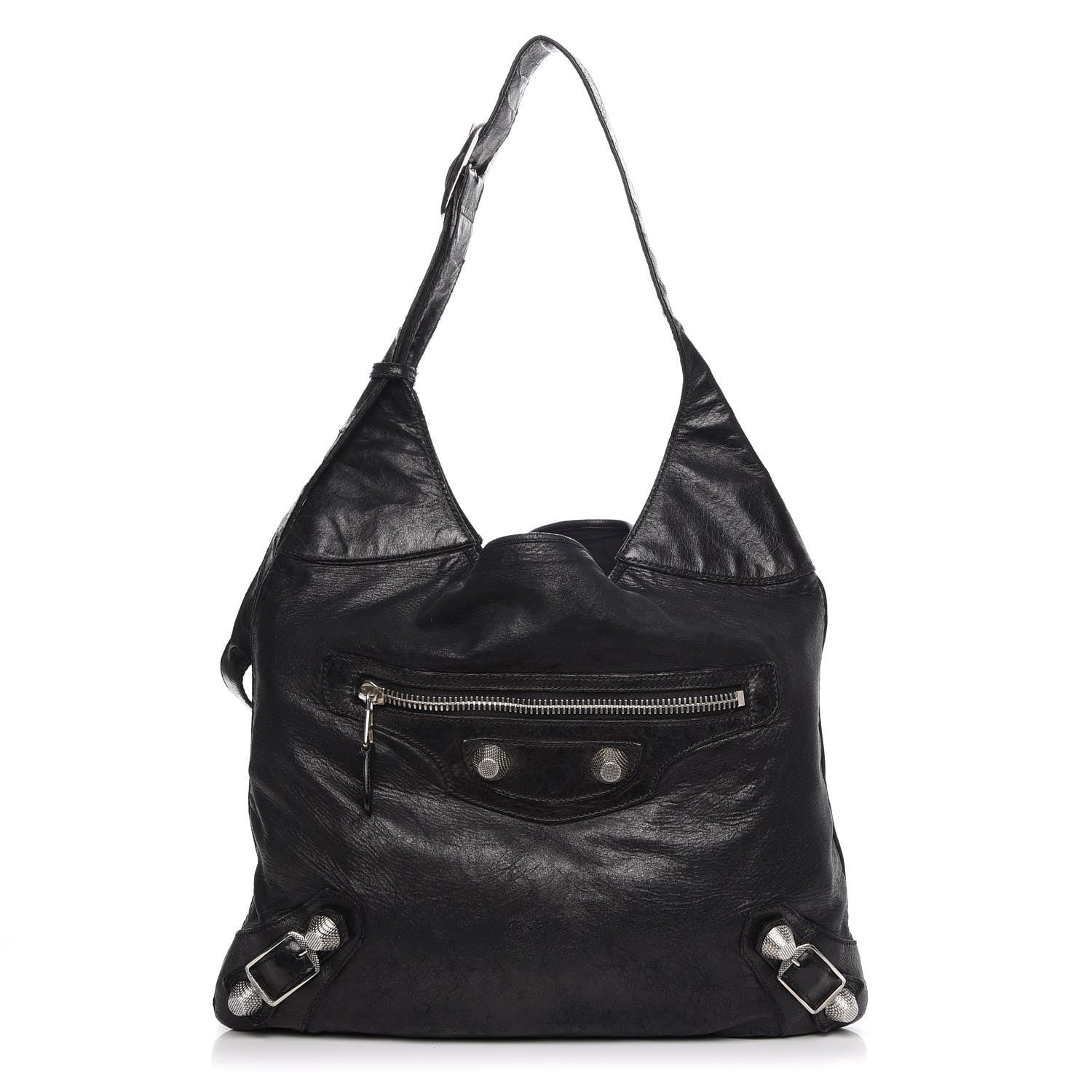 Balenciaga Chevre Giant 21 Silver Hardware Besace Hobo Black 1 of 12