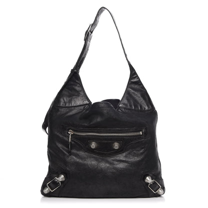 Balenciaga Chevre Giant 21 Silver Hardware Besace Hobo Black 1 of 12