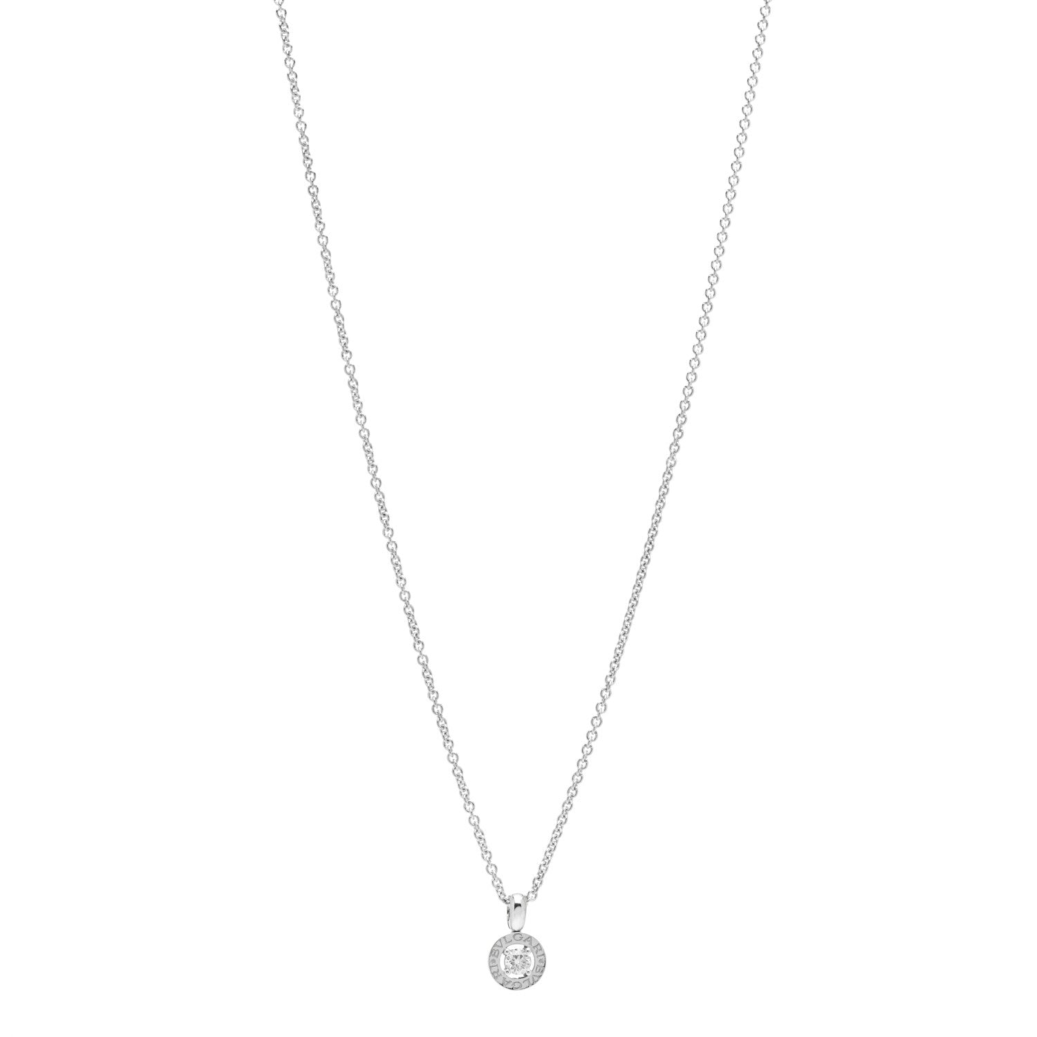 Bulgari 18K White Gold Diamond .25ct BVLGARI BVLGARI Pendant Necklace 1 of 5