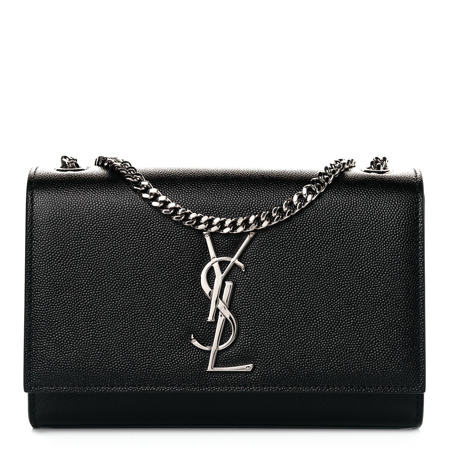 Saint Laurent Grain De Poudre Small Monogram Kate Satchel Black 1 of 7