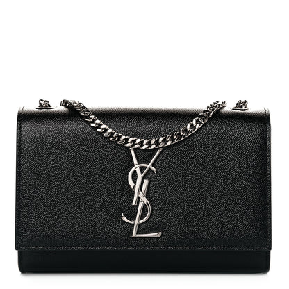 Saint Laurent Grain De Poudre Small Monogram Kate Satchel Black 1 of 7