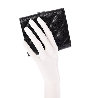 Chanel Caviar Quilted Compact Flap Wallet Black 2 of 9