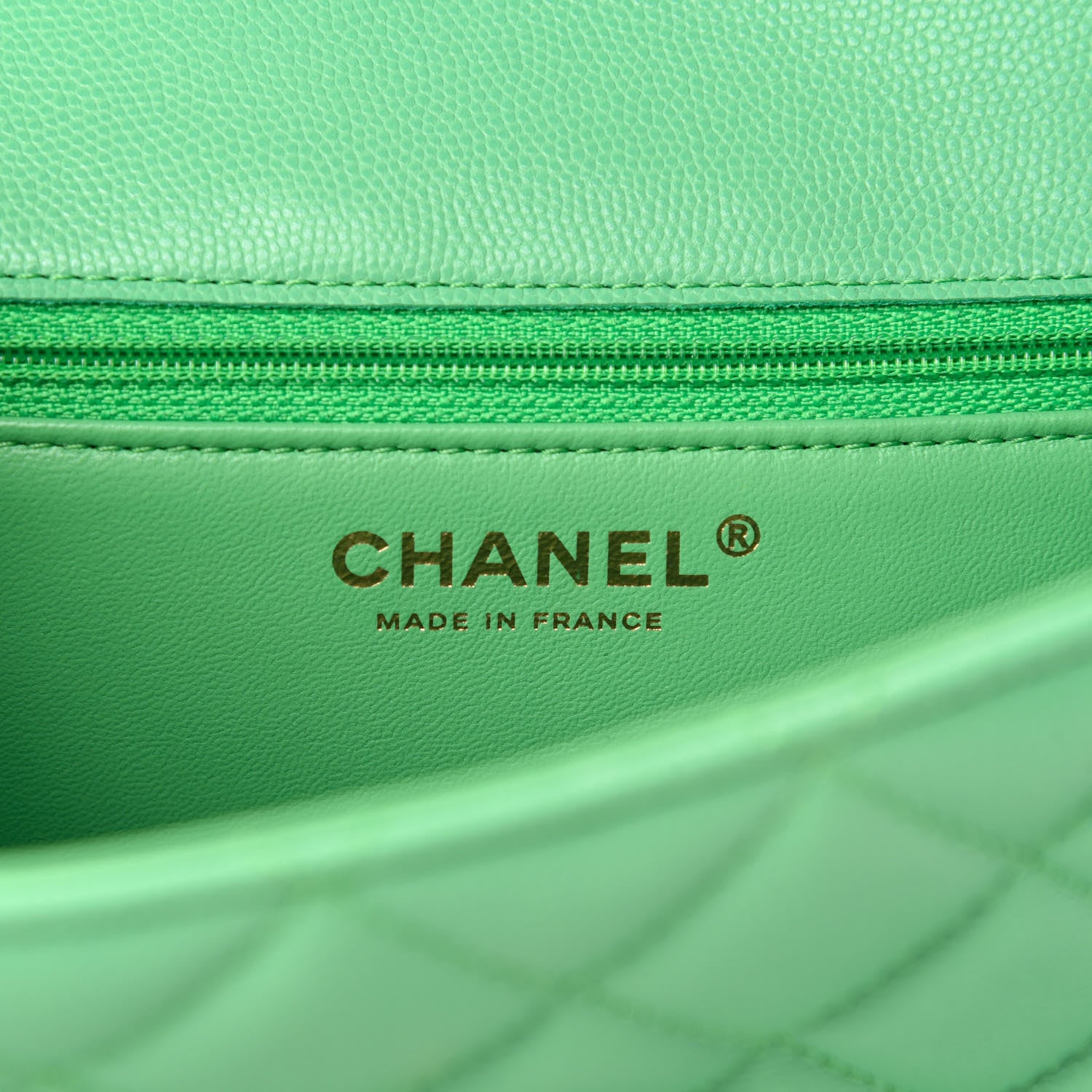 Chanel Caviar Quilted Medium Sweet Classic Flap Green 8 of 11