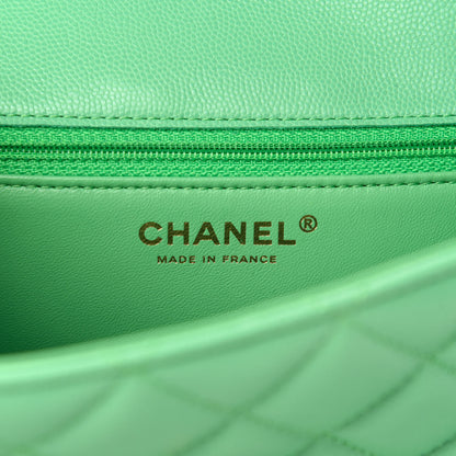 Chanel Caviar Quilted Medium Sweet Classic Flap Green 8 of 11