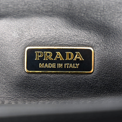 Prada City Calf Saffiano Animalier Top Handle Bag Black 6 of 11