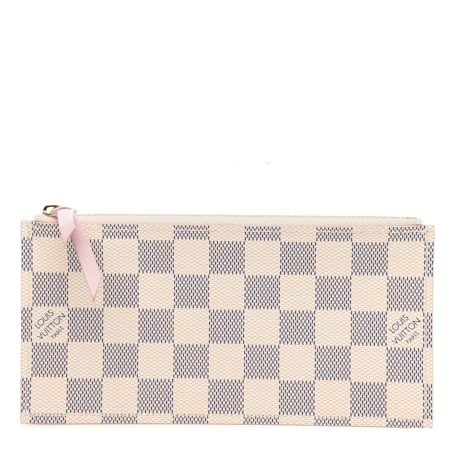 Louis Vuitton Damier Azur Felicie Chain Wallet Zippered Insert Rose Ballerine 1 of 6
