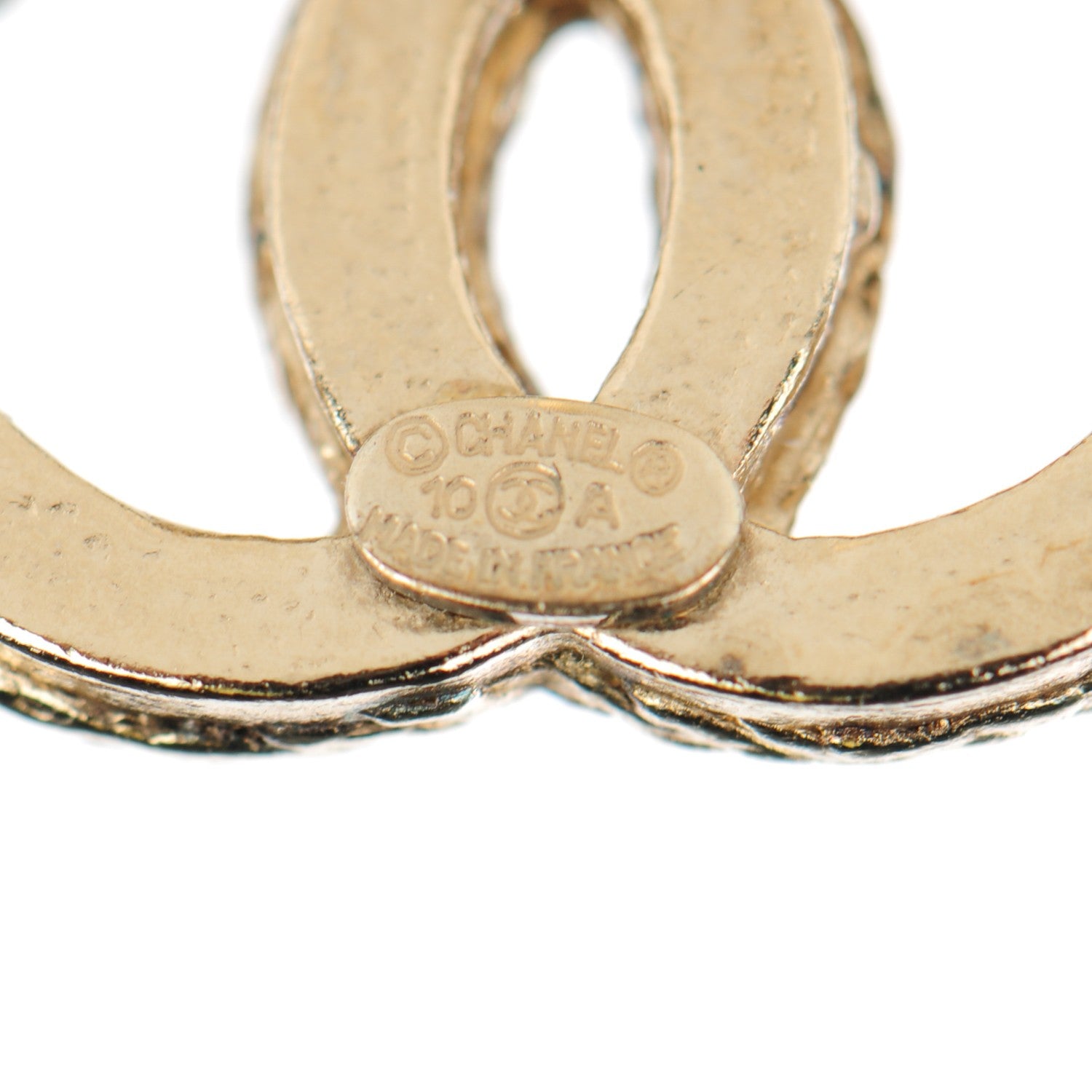 Chanel Twisted CC Earrings Light Gold 3 of 4