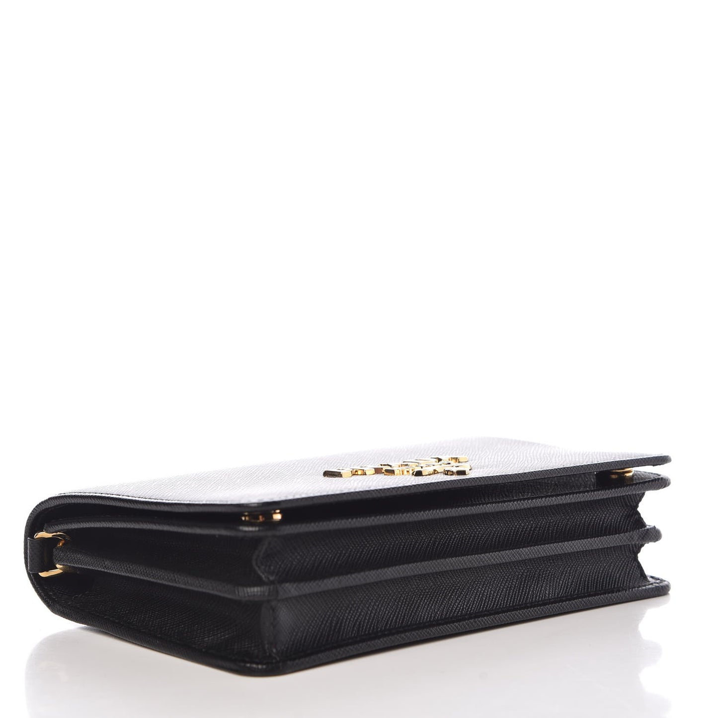 Saffiano Lux Chain Wallet Black