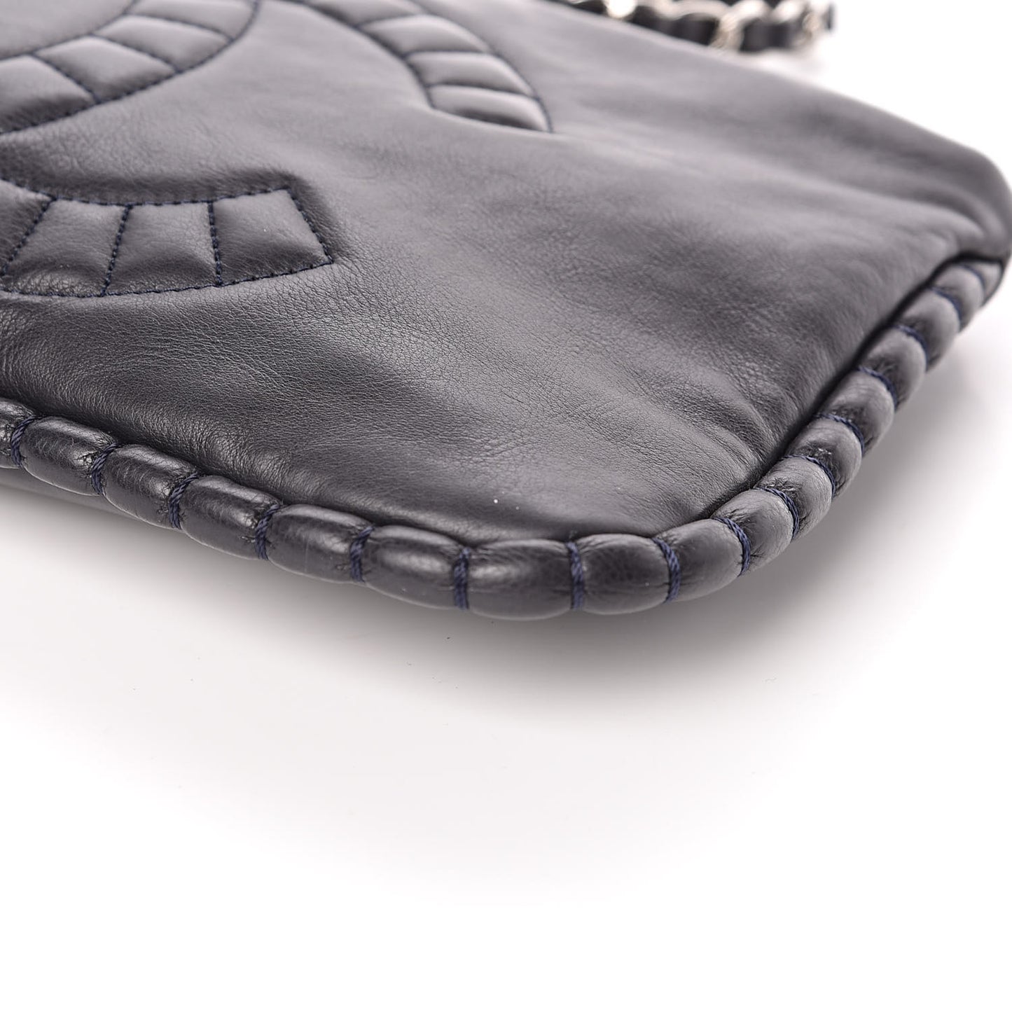 Calfskin On the Bund Pochette Dark Navy Blue