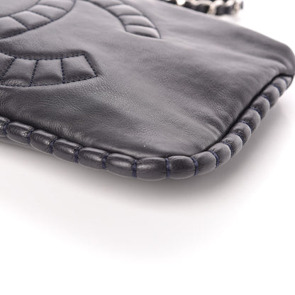 Chanel Calfskin On the Bund Pochette Dark Navy Blue 9 of 10
