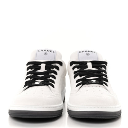 Chanel Calfskin Mens Logo Sneakers 42 Black White 2 of 9