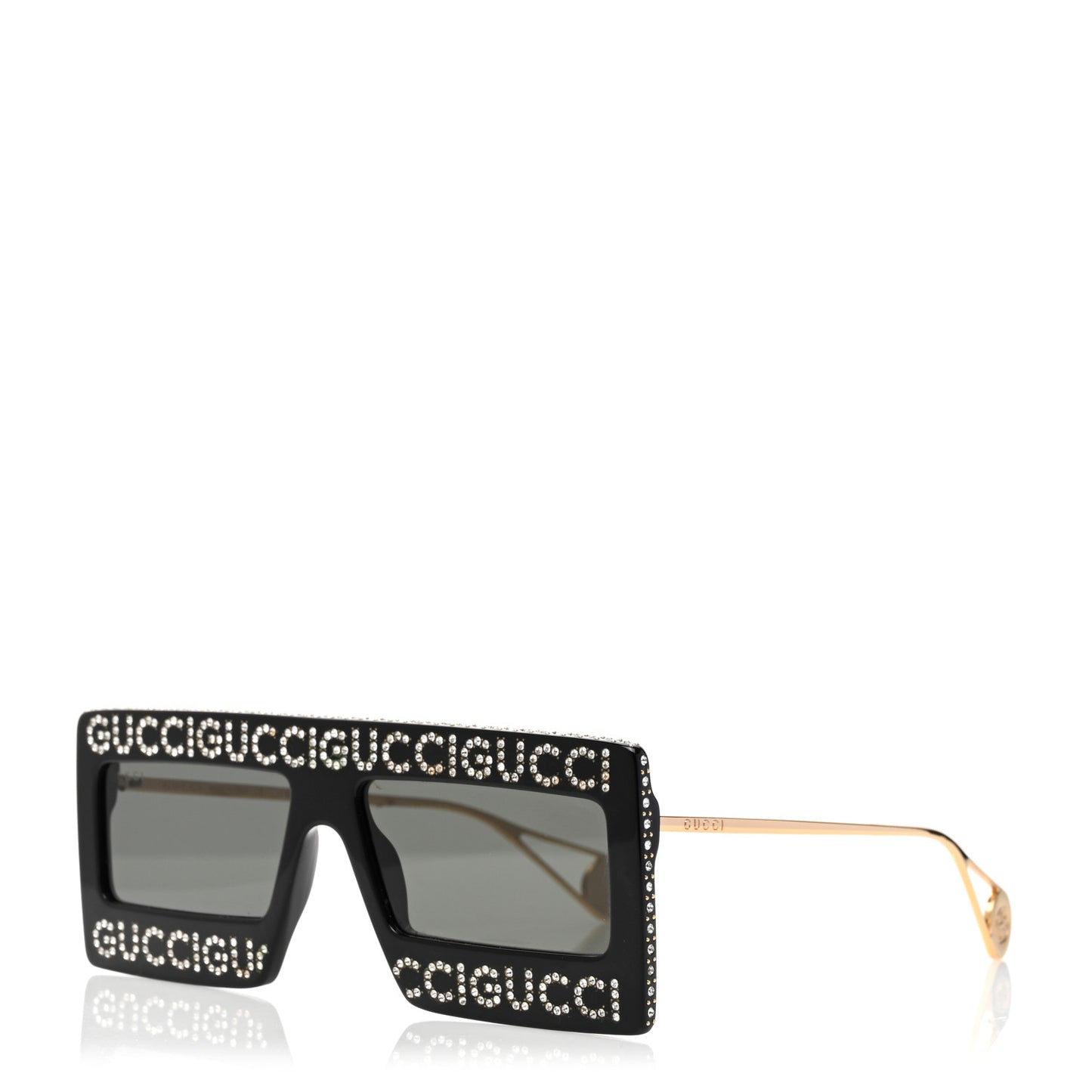 Acetate Crystal Mask-Frame Sunglasses GG0431S Black