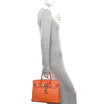 Hermes Taurillon Clemence Birkin 30 Orange 2 of 12