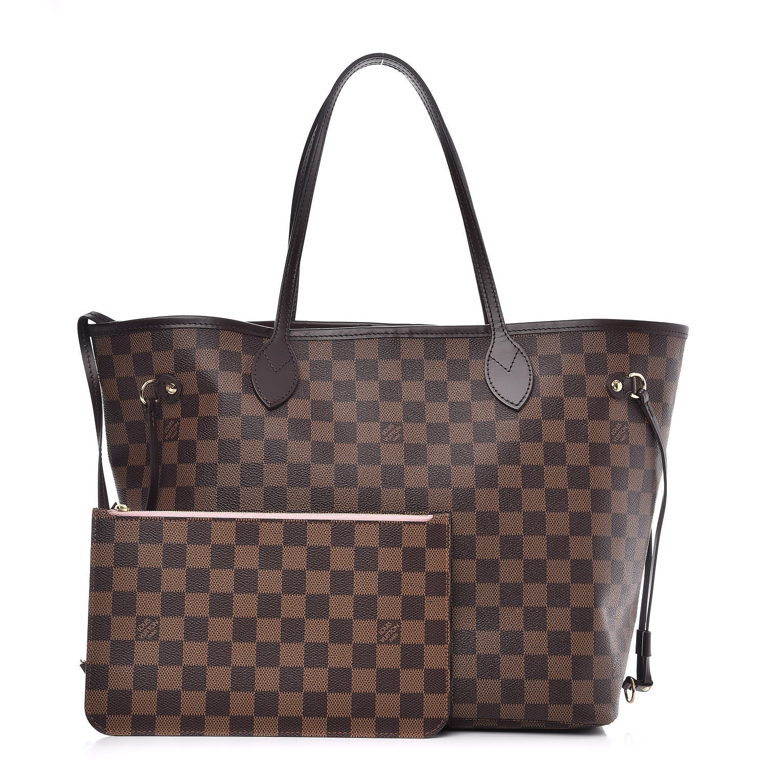 Louis Vuitton Damier Ebene Neo Neverfull MM Rose Ballerine 1 of 10