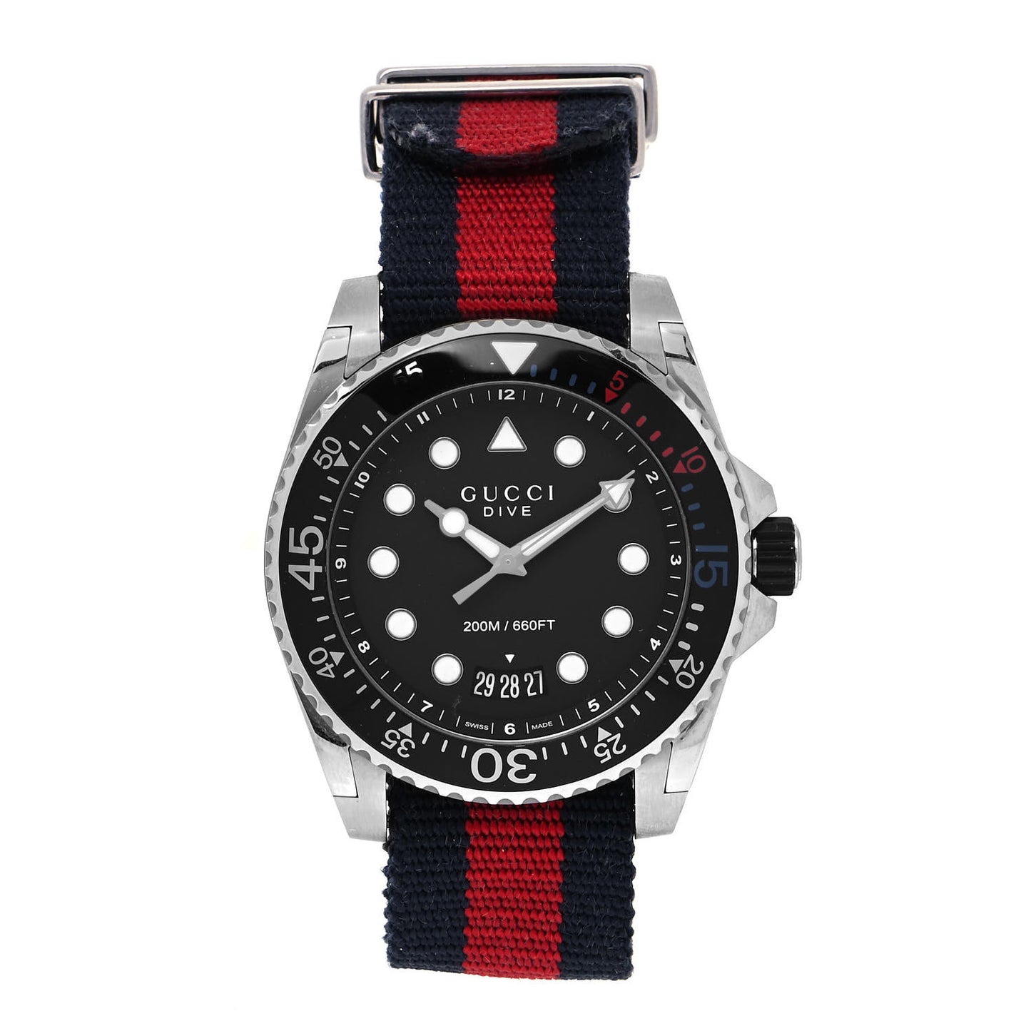 Stainless Steel Nylon 45mm Dive Quartz Watch Black