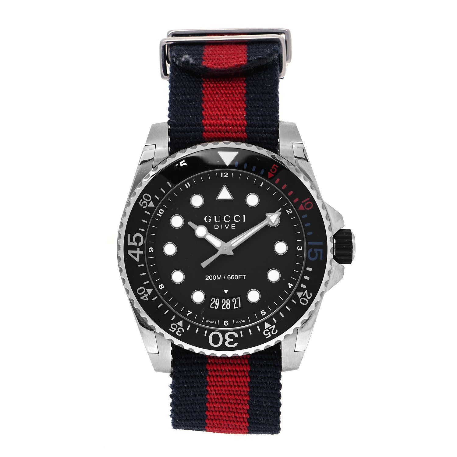 Gucci Stainless Steel Nylon 45mm Dive Quartz Watch Black 1 of 5