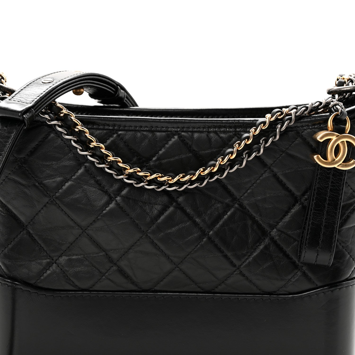 Chanel Aged Calfskin Quilted New Medium Gabrielle Hobo Black 8 of 11