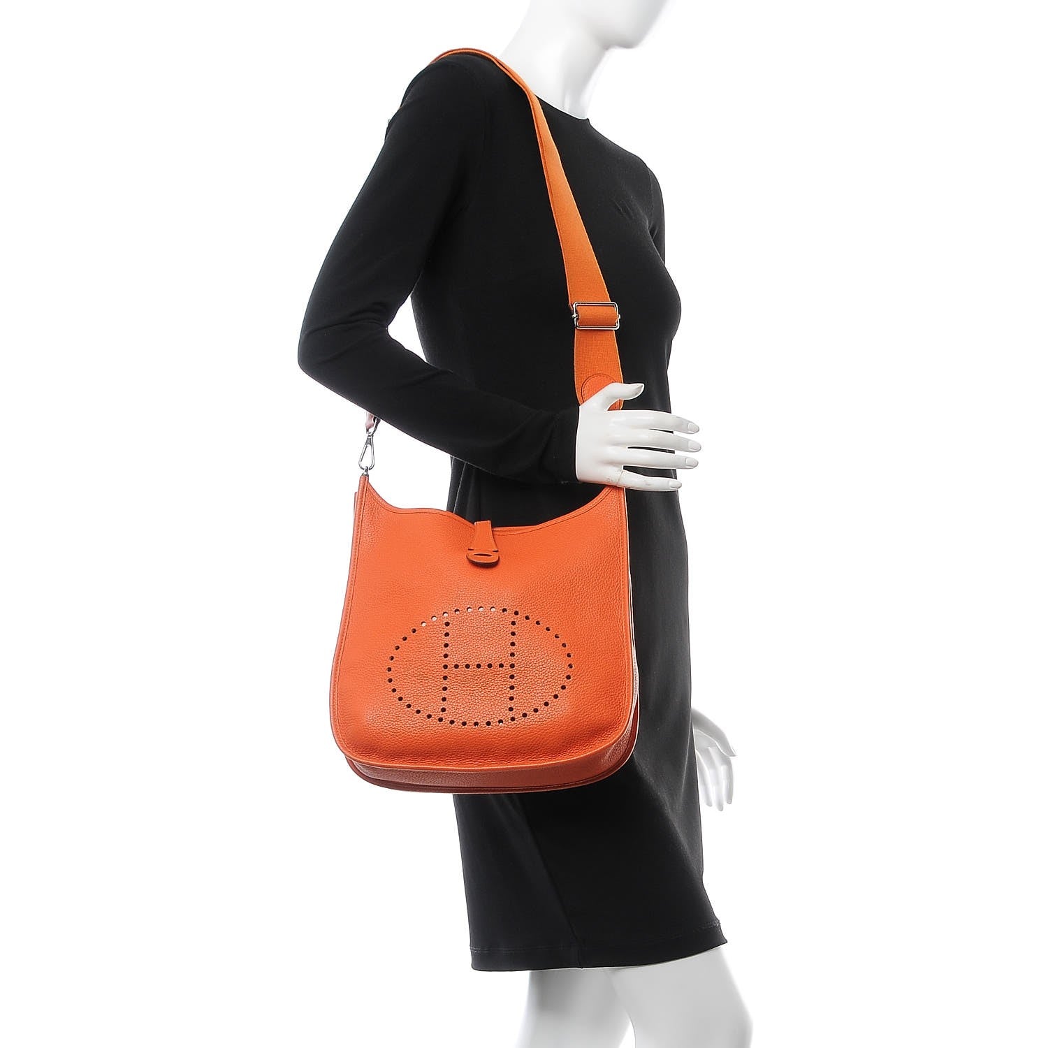 Hermes Taurillon Clemence Evelyne III PM Feu 2 of 8