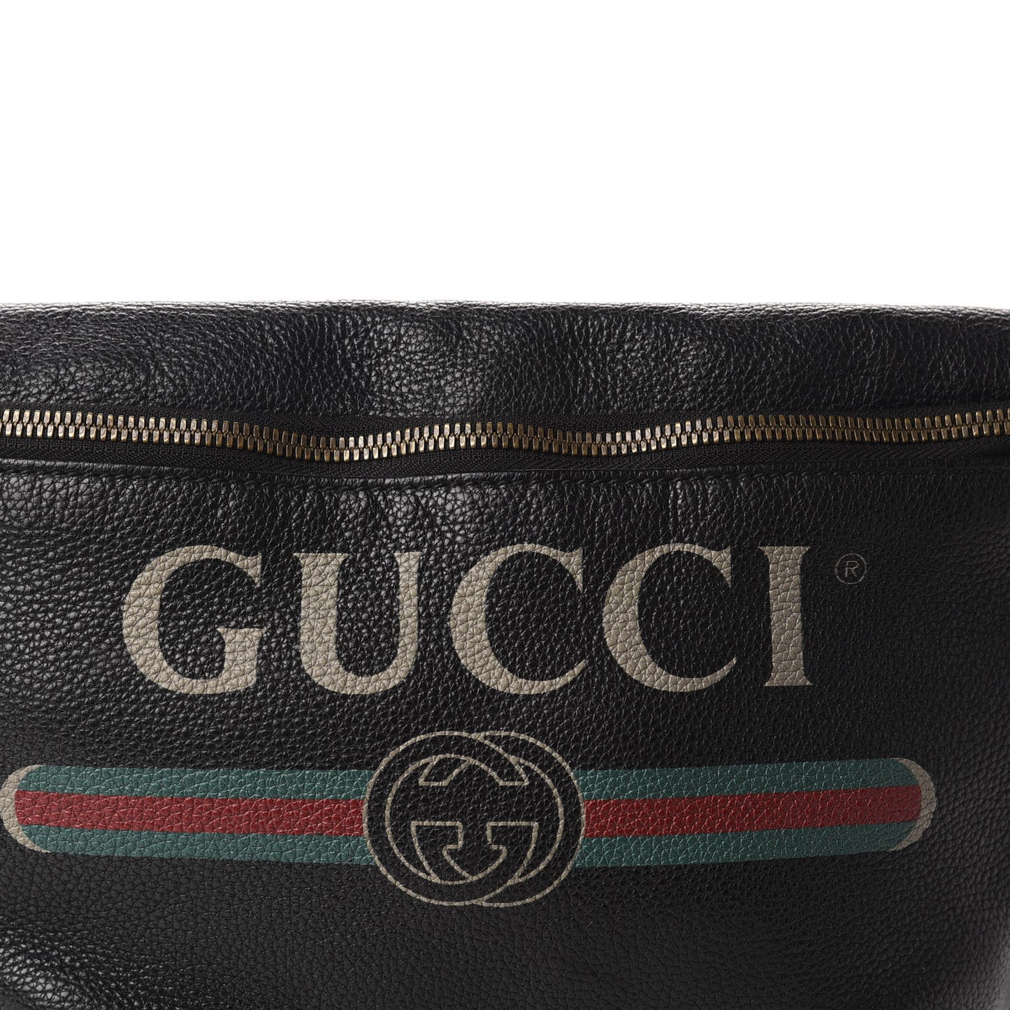 Grained Calfskin Logo Belt Bag Black