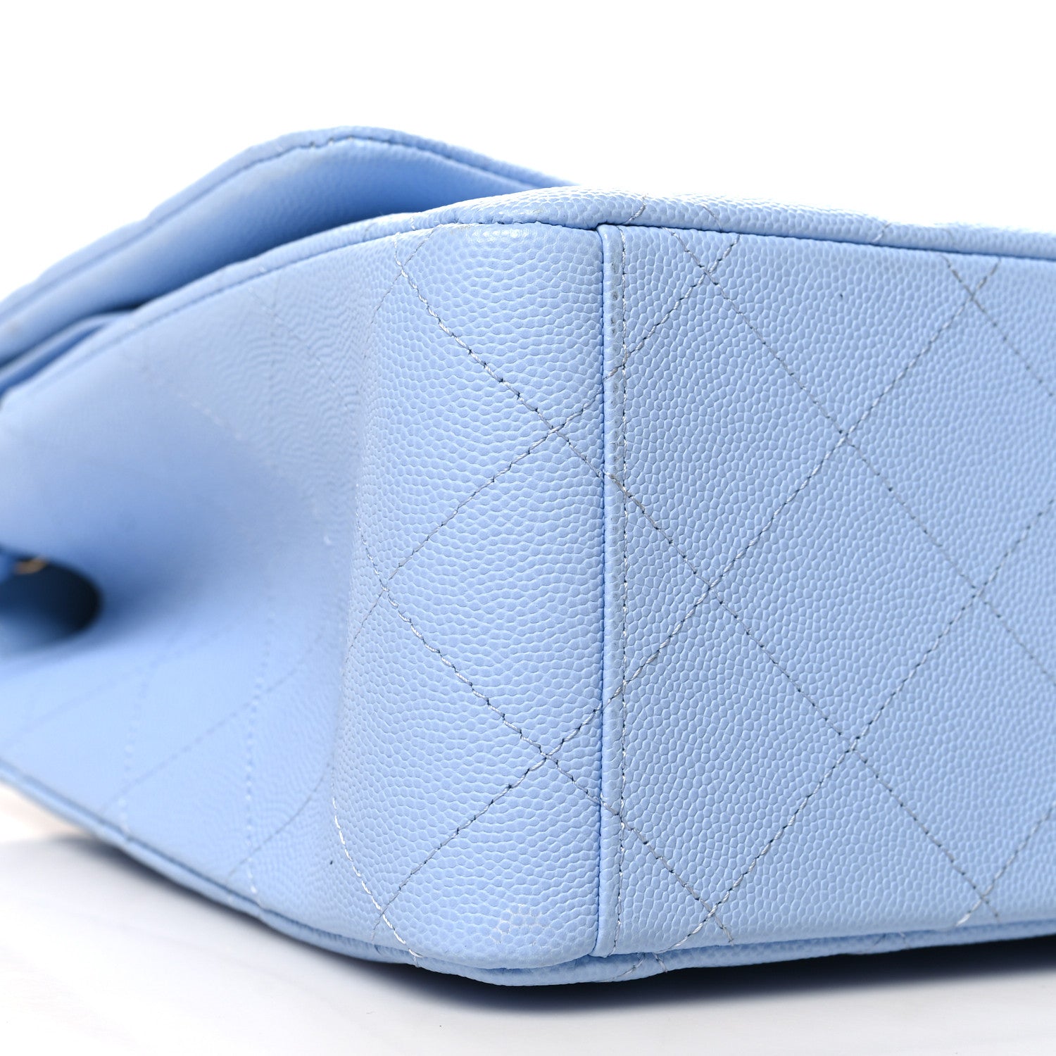 Chanel Caviar Quilted Maxi Double Flap Light Blue 9 of 11