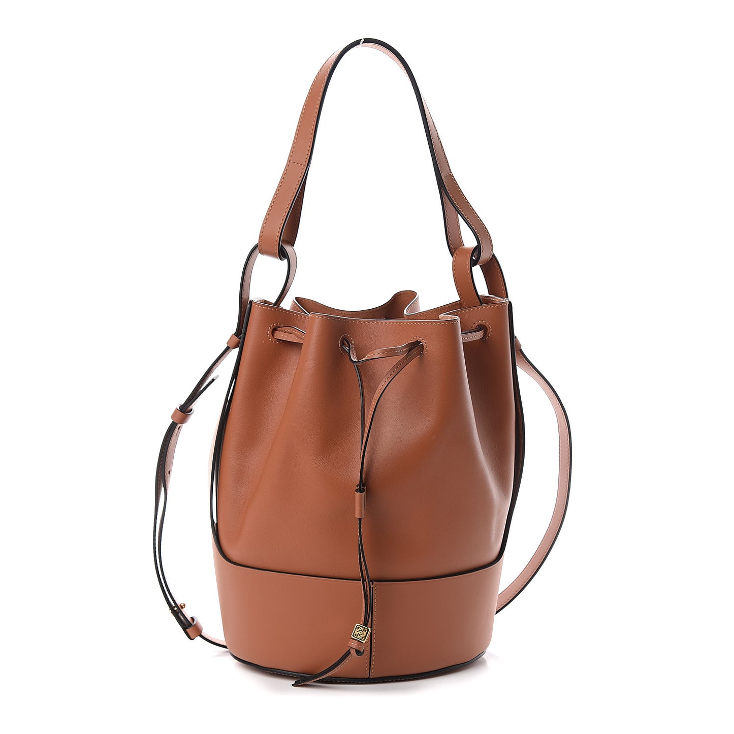 Calfskin Balloon Bucket Bag Tan
