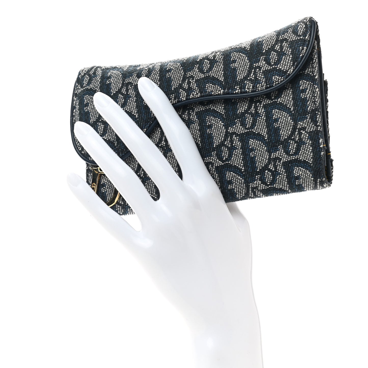 Oblique Saddle Large Zipped Wallet Blue