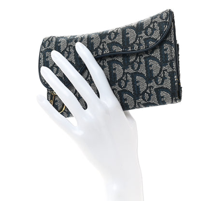 Christian Dior Oblique Saddle Large Zipped Wallet Blue 2 of 7