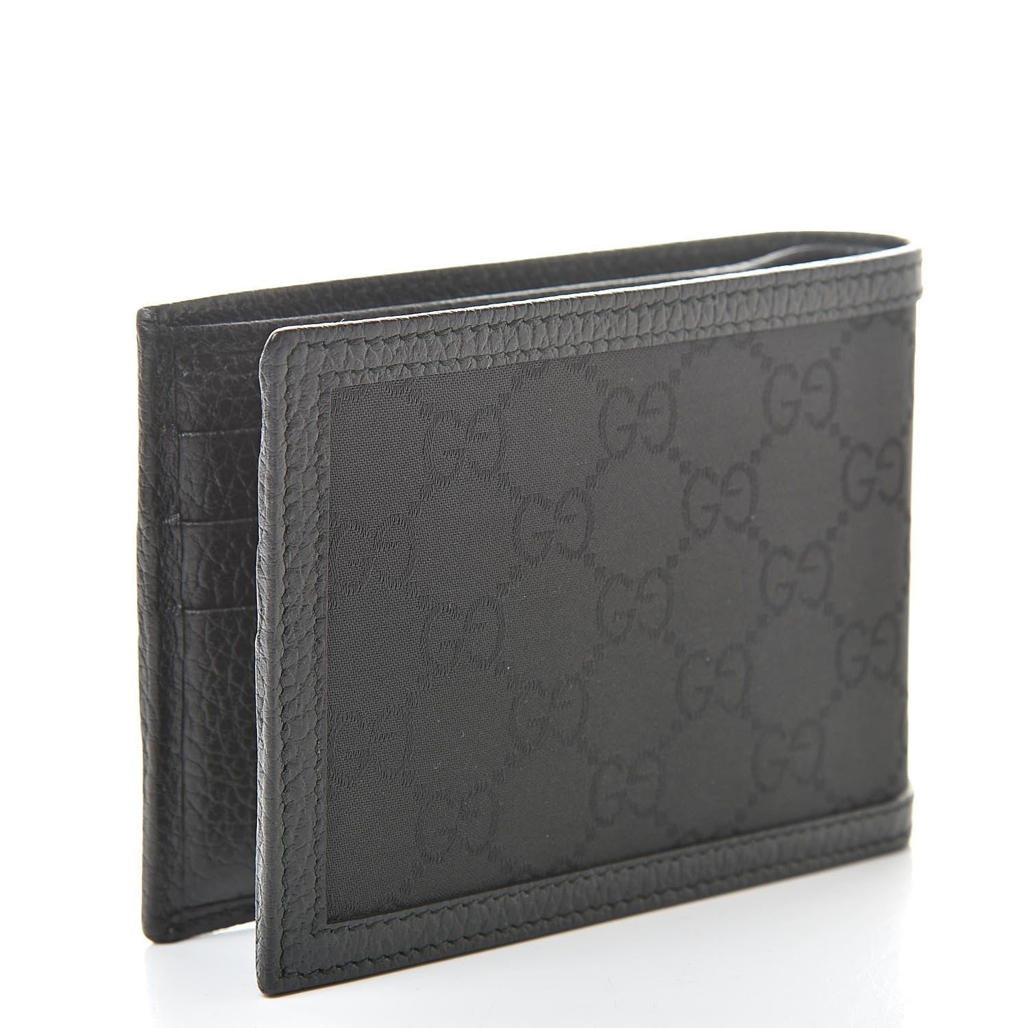 Gucci Nylon Monogram Bi-Fold Wallet Black 3 of 8